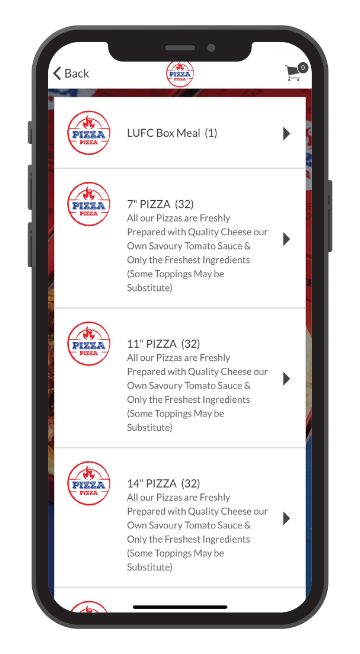 Screenshot of My Pizza Pizza App