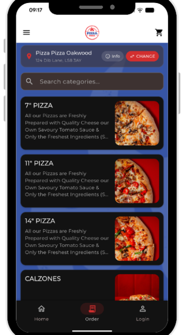 Screenshot of My Pizza Pizza App